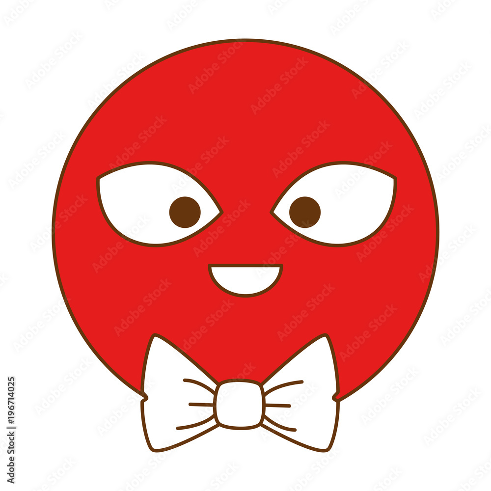 Fototapeta premium emoticon face with elegant bowntie kawaii character