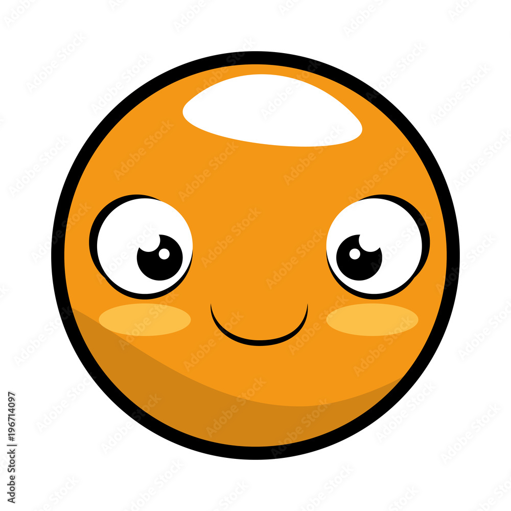 Fototapeta premium emoticon face kawaii character