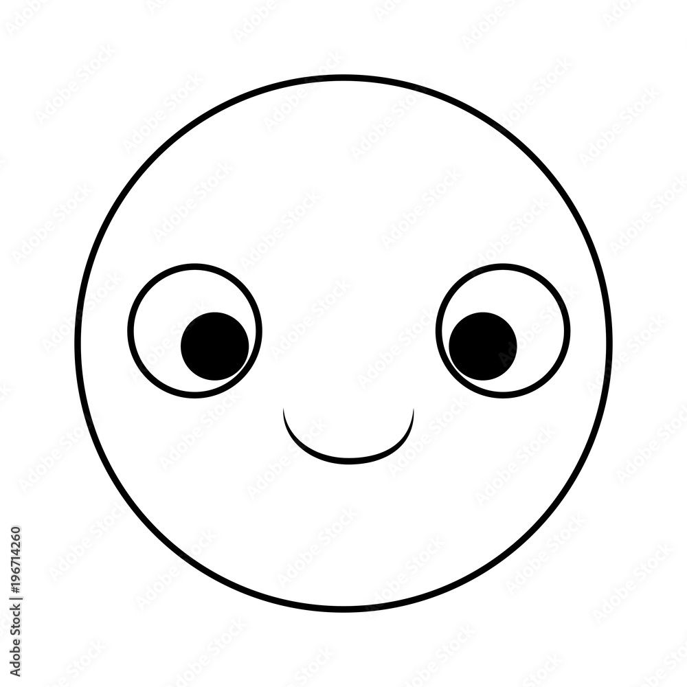 emoticon circular face kawaii character emoticon circular face kawaii character
