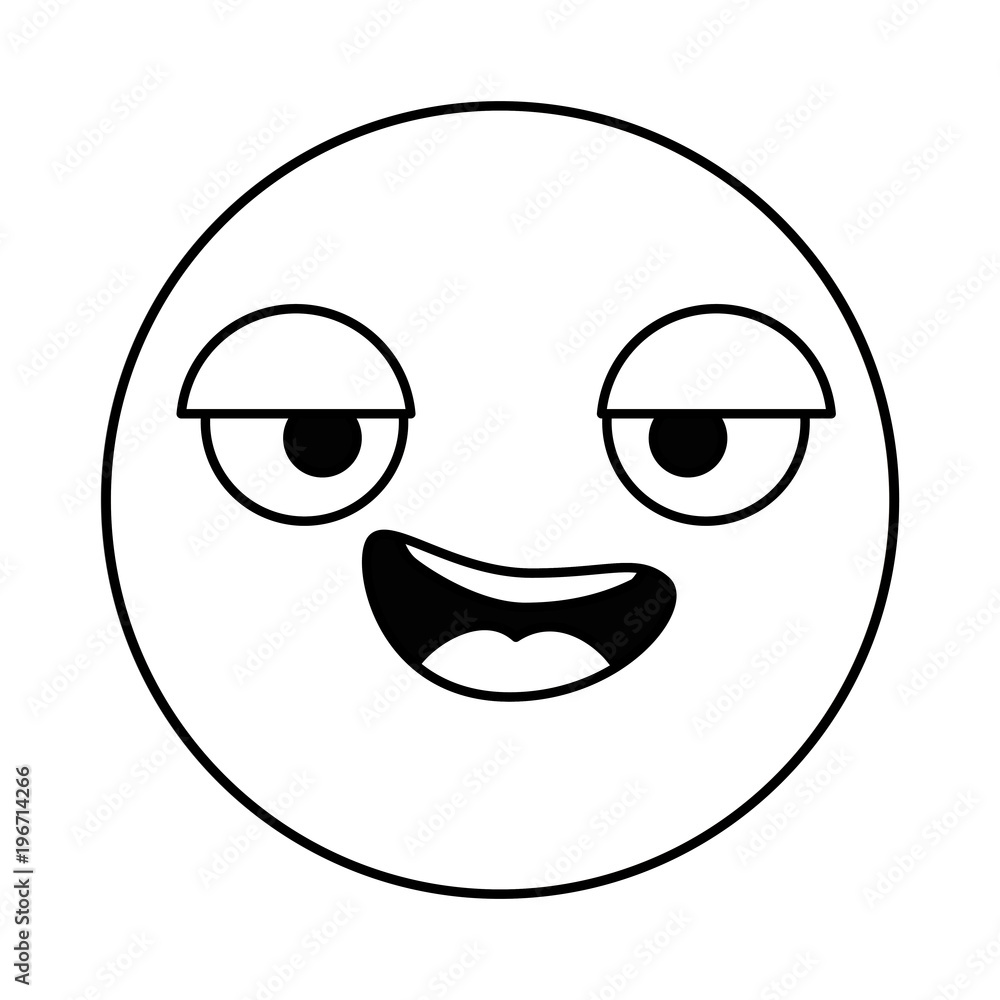 Fototapeta premium emoticon circular face kawaii character