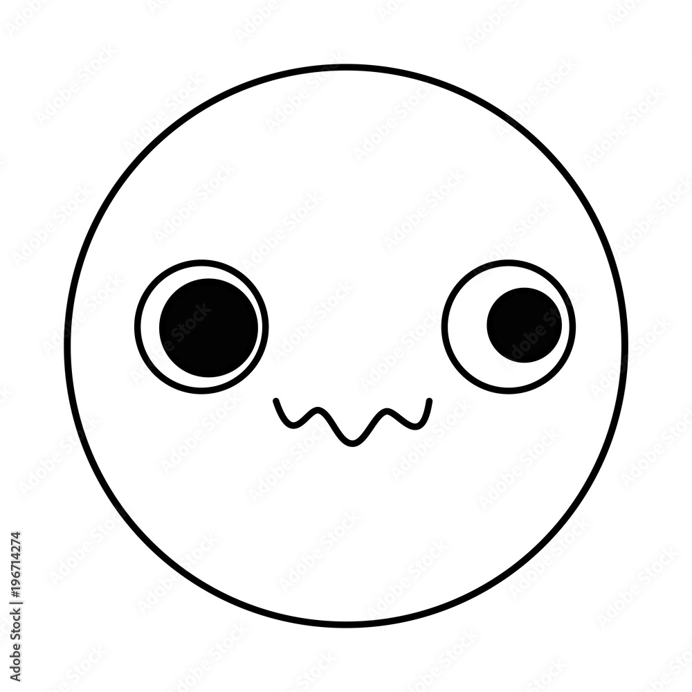 emoticon circular face kawaii character emoticon circular face kawaii character