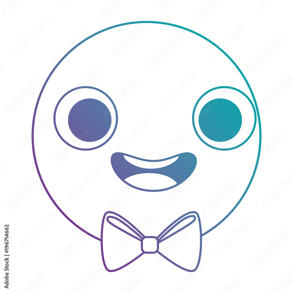 emoticon circular face kawaii character
