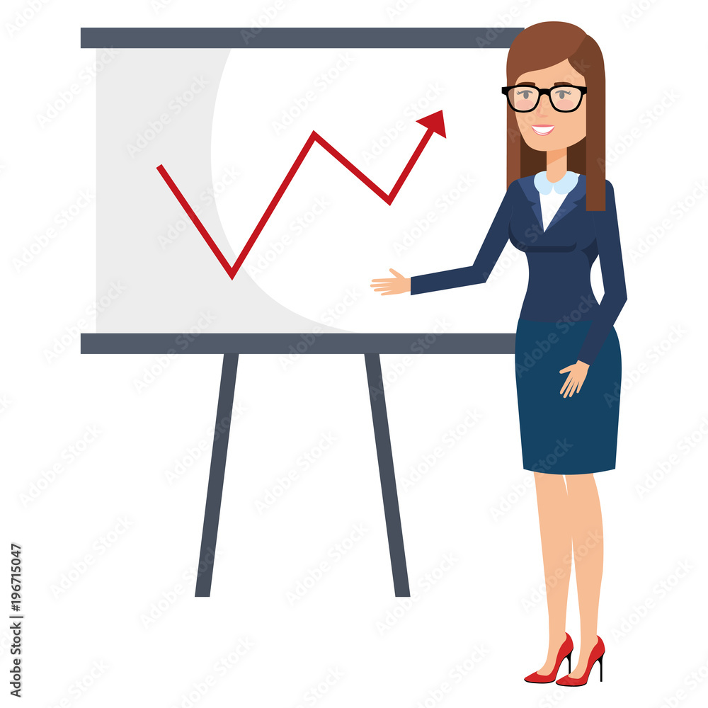 beautiful businesswoman with paperboard training avatar character beautiful businesswoman with paperboard training avatar character