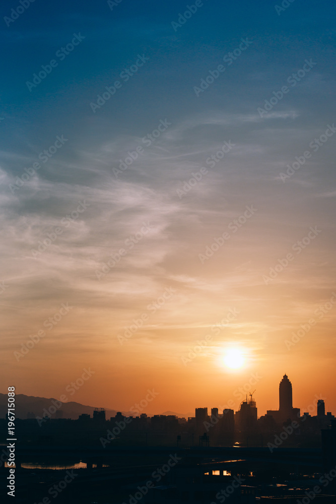 Taipei sunset skyline, Taiwan