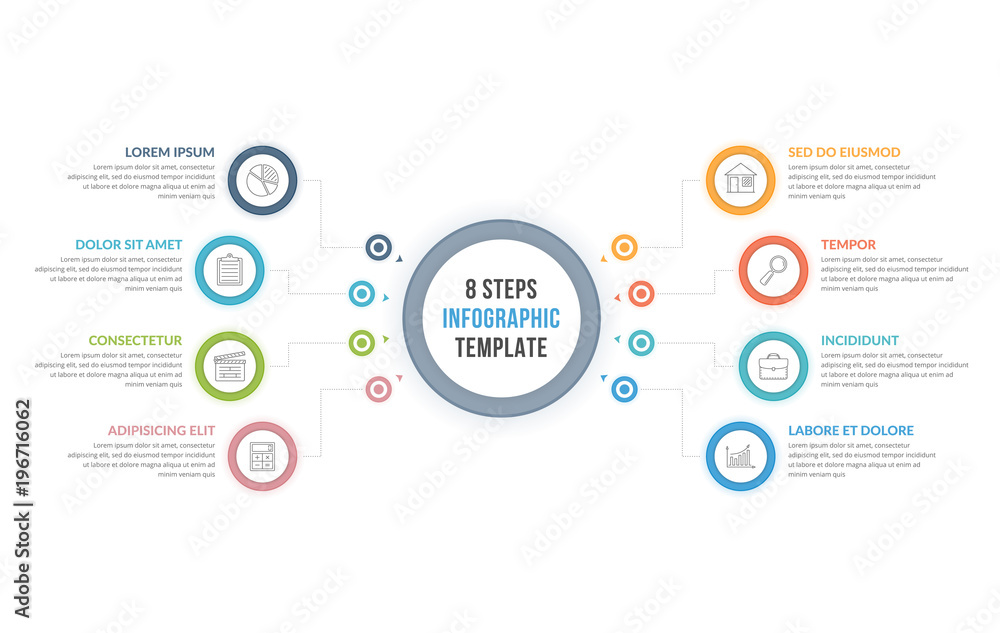 Infographic Template with Eight Steps Infographic Template with Eight Steps