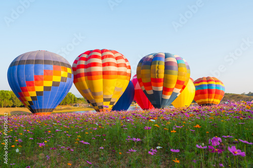 Colorful hot air balloons.
