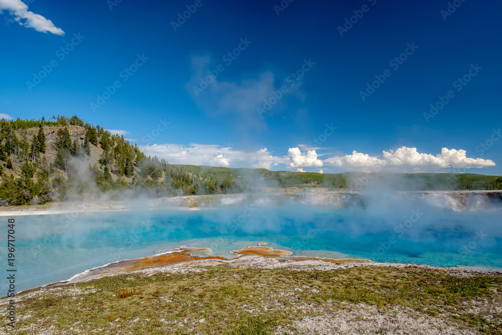 Hot thermal spring in Yellowstone Hot thermal spring in Yellowstone