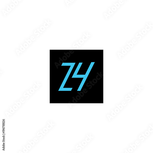 art of blue letter zy with black background logo vector