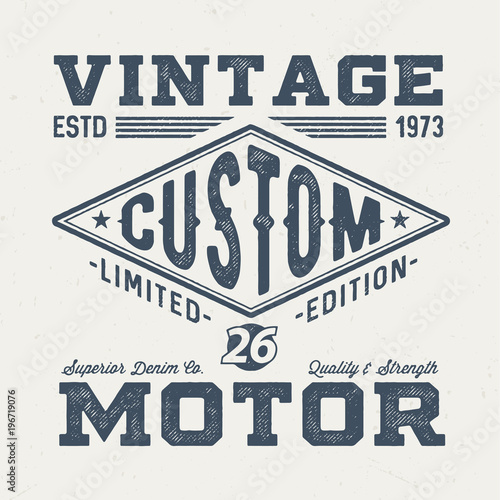 Custom Motor - Vintage Tee Design For Print