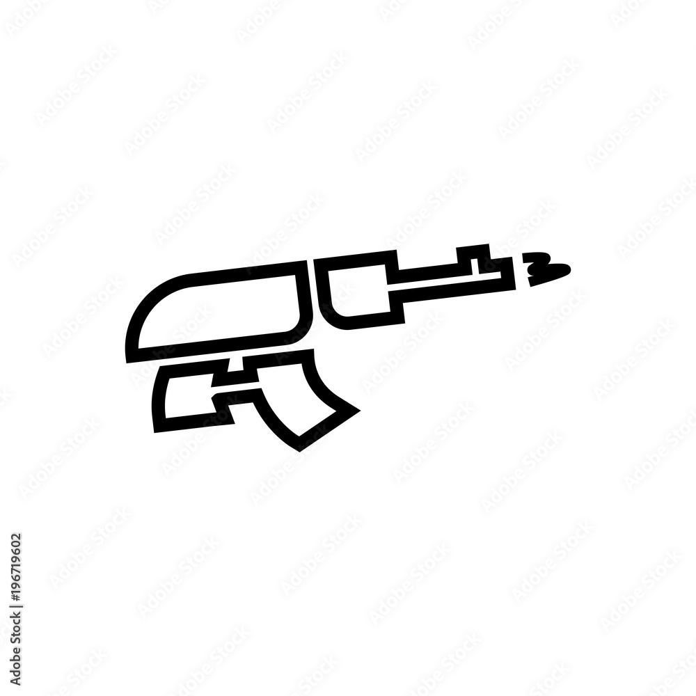 machine gun vector icon, fired rifle symbol. Simple, modern flat vector illustration for mobile app, website or desktop app