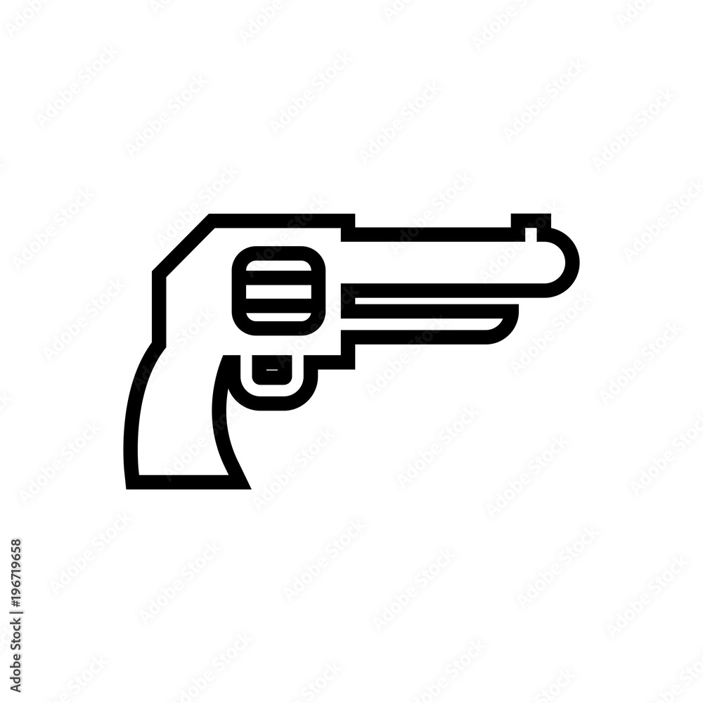 revolver vector icon, semi-automatic pistol symbol. Simple, modern flat vector illustration for mobile app, website or desktop app revolver vector icon, semi-automatic pistol symbol. Simple, modern flat vector illustration for mobile app, website or desktop app