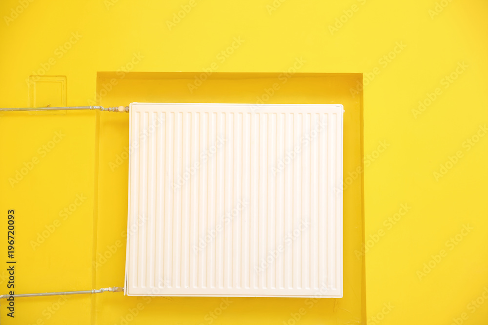 Large panel heater placed in a special recess in the wall.
Large panel heater placed in a special recess in the wall.