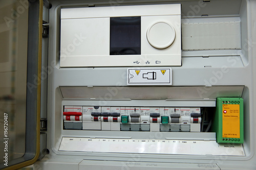 Electrical panel with fuses that protect our devices and us against accidental damage.
