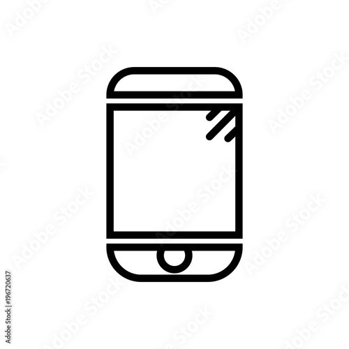 touchscreen smart phone outlined vector icon, outlined  touchscreen sell phone symbol. Simple, modern flat vector illustration for mobile app, website or desktop app