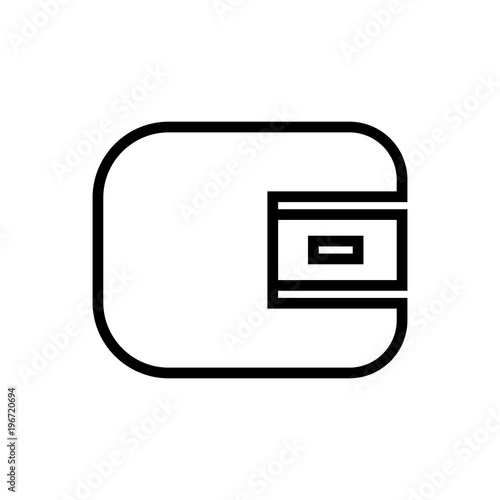 leather wallet outlined vector icon, purse outlined symbol. Simple, modern flat vector illustration for mobile app, website or desktop app