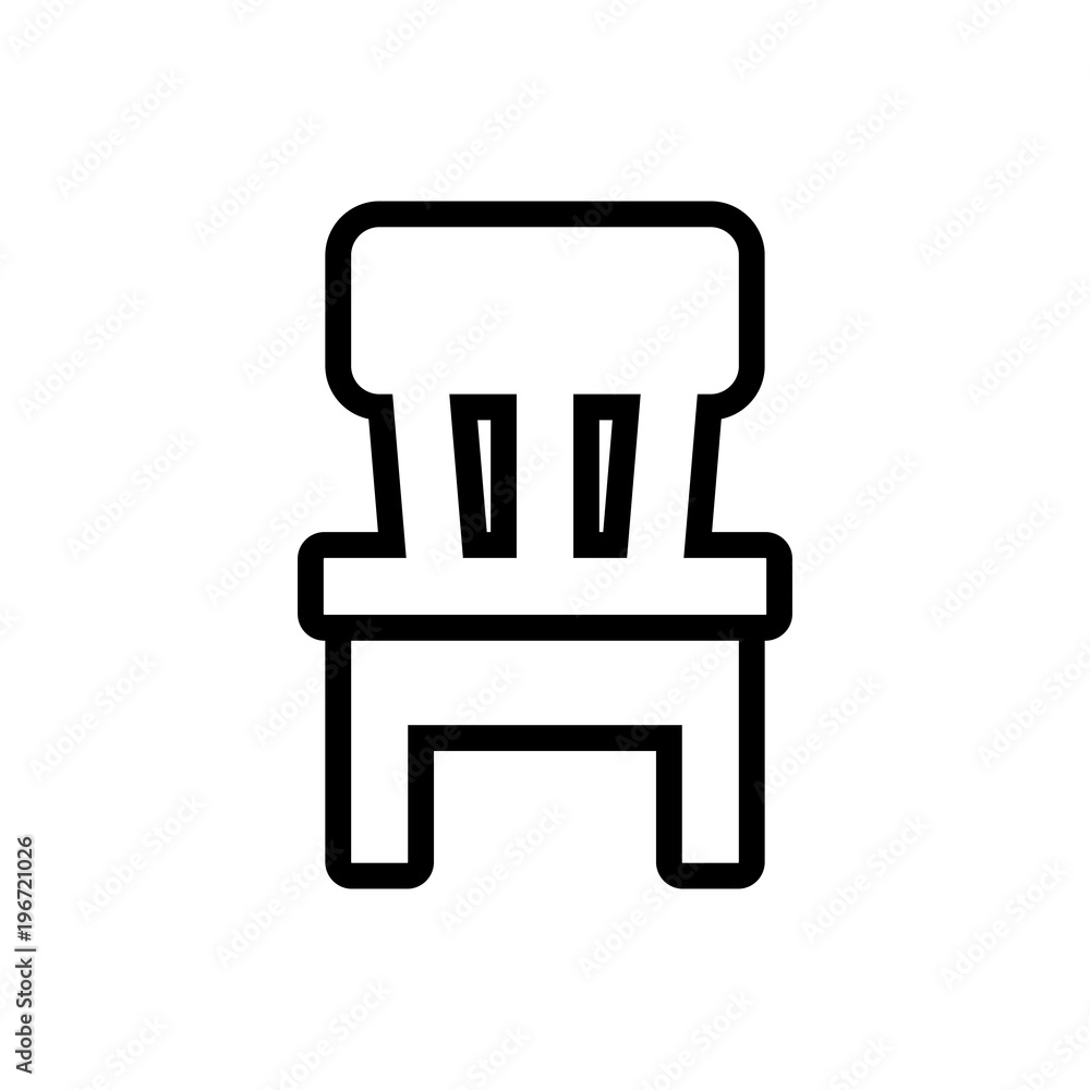 comfortable chair front view outlined vector icon, outlined seat symbol. Simple, modern flat vector illustration for mobile app, website or desktop app comfortable chair front view outlined vector icon, outlined seat symbol. Simple, modern flat vector illustration for mobile app, website or desktop app