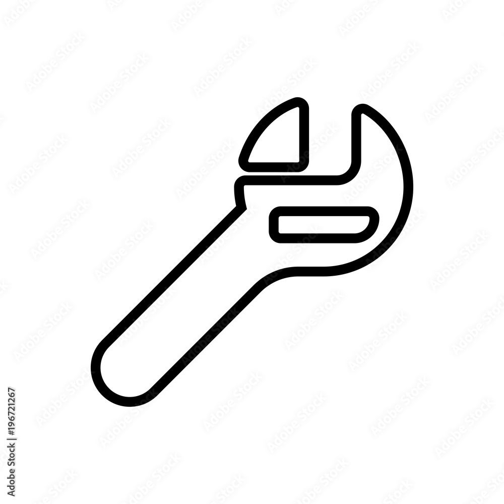 wrench outlined vector icon. Outlined symbol of spanner. Simple, modern flat vector illustration for mobile app, website or desktop app wrench outlined vector icon. Outlined symbol of spanner. Simple, modern flat vector illustration for mobile app, website or desktop app
