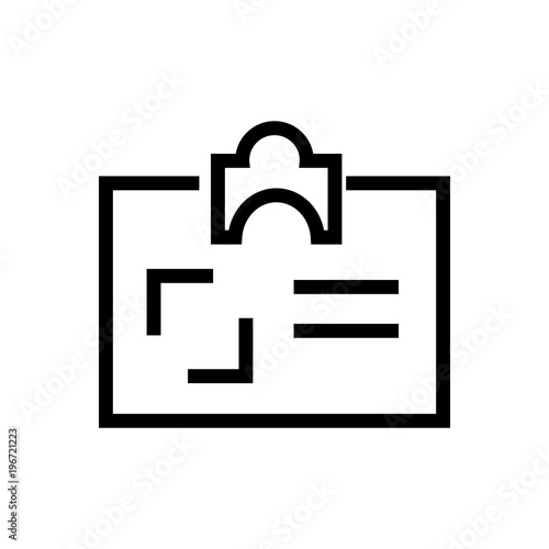 id card outlined vector icon. Oulined symbol of personal document. Simple, modern flat vector illustration for mobile app, website or desktop app