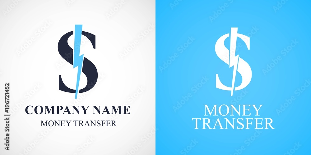 Obraz premium Money transfer vector logo, icon, symbol