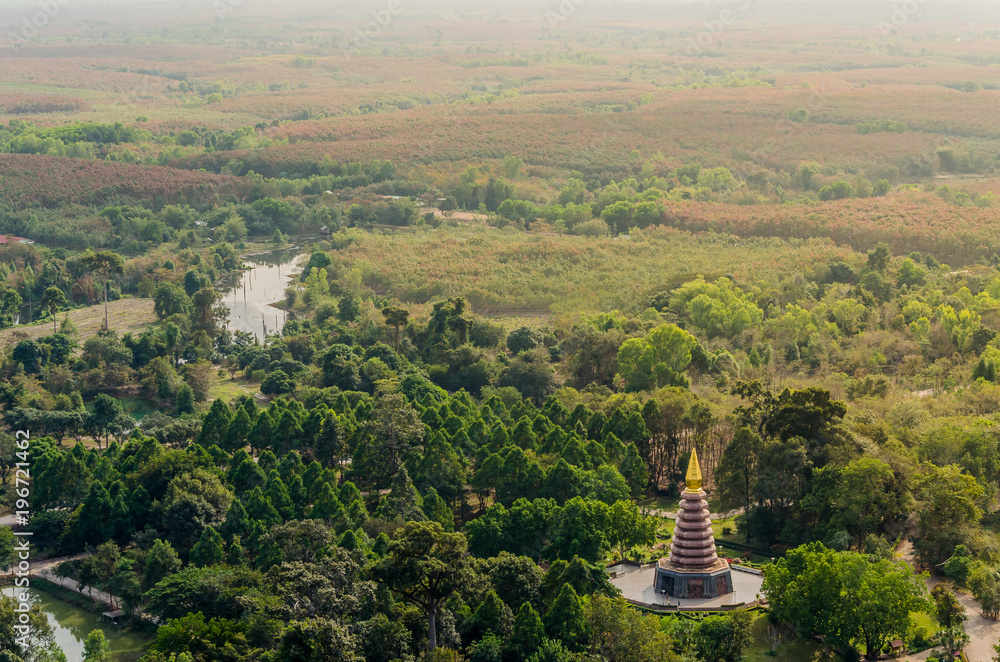 The Stone Pagoda near Phu Thok Mountain in buengkhan Province , Thailand