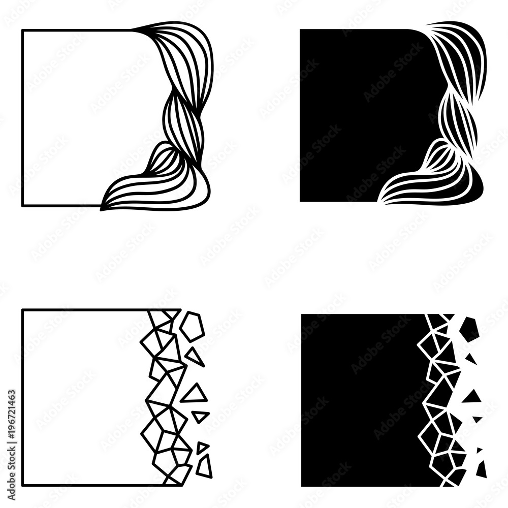 Obraz premium Set of square abstract logo elements.