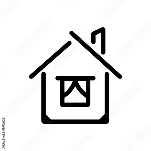 house building outlined vector icon. Outlined symbol of private home. Simple, modern flat vector illustration for mobile app, website or desktop app