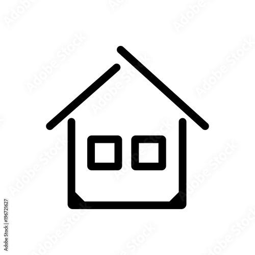 house building outlined vector icon. Outlined symbol of private home. Simple, modern flat vector illustration for mobile app, website or desktop app