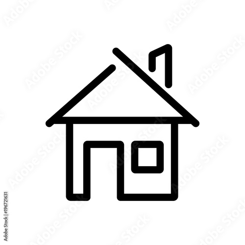house building outlined vector icon. Outlined symbol of private home. Simple, modern flat vector illustration for mobile app, website or desktop app