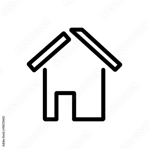 house building outlined vector icon. Outlined symbol of private home. Simple, modern flat vector illustration for mobile app, website or desktop app