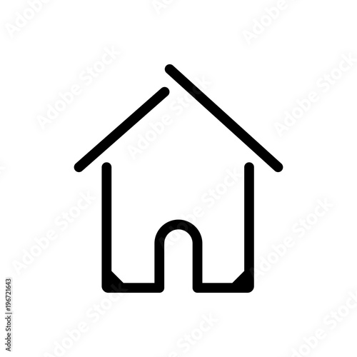 house building outlined vector icon. Outlined symbol of private home. Simple, modern flat vector illustration for mobile app, website or desktop app