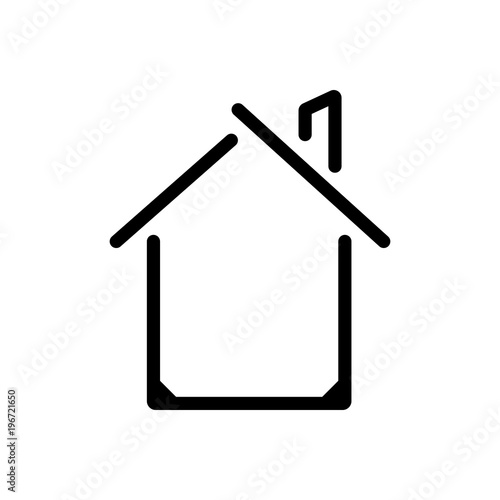 house building outlined vector icon. Outlined symbol of private home. Simple, modern flat vector illustration for mobile app, website or desktop app