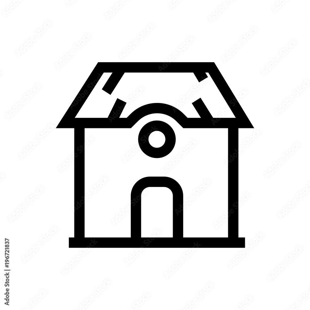 house outlined vector icon. house outlined vector icon.