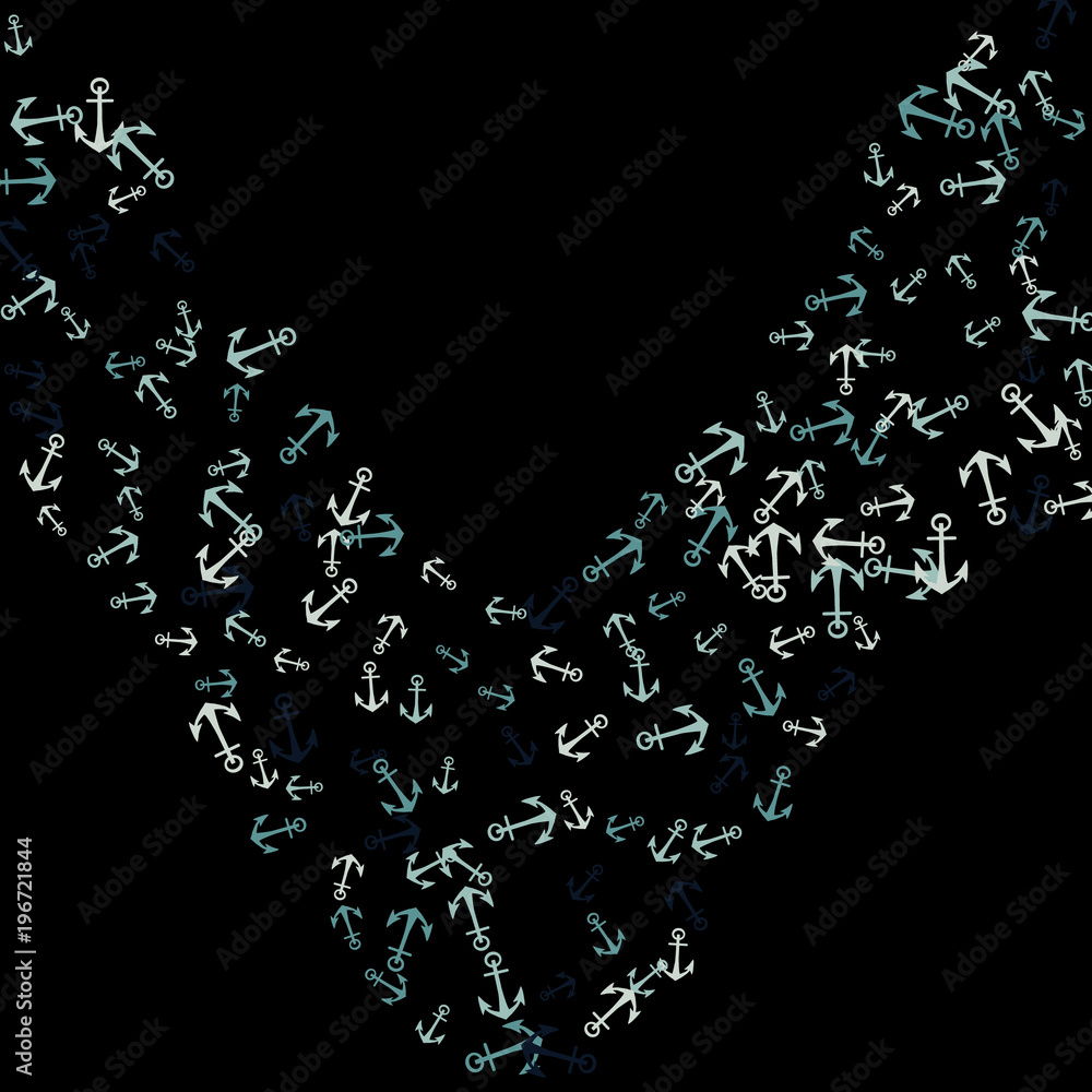 Pretty summer background with anchors. Anchor In Cartoon Free Style. Pattern Art Illustration Vector Pretty summer background with anchors. Anchor In Cartoon Free Style. Pattern Art Illustration Vector
