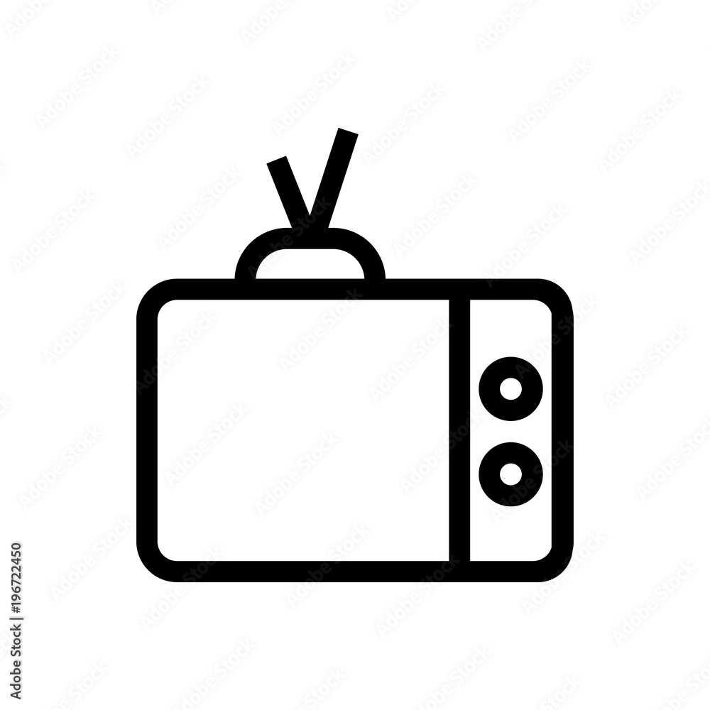 tv with antenna outlined vector icon tv with antenna outlined vector icon