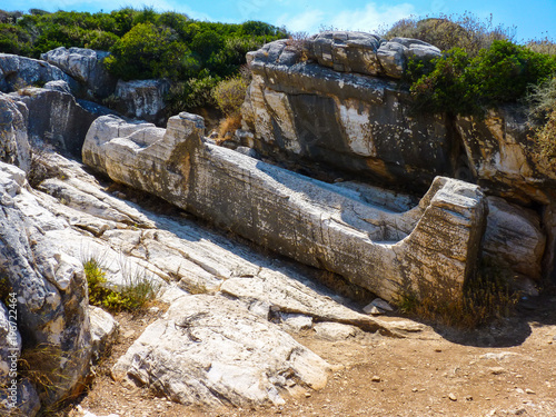 Kouros statue near Apollonas village in Naxos island, Cyclades, Greece фототапет