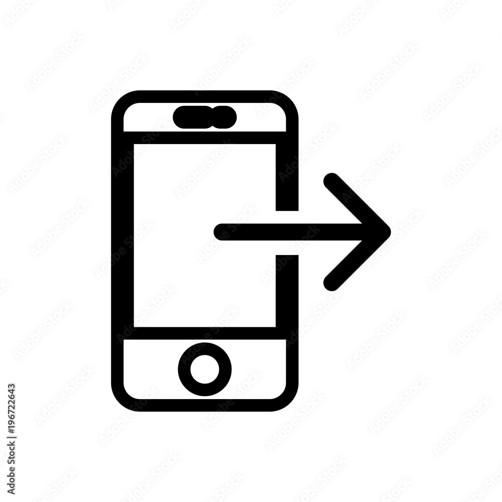transfer from phone outlined vector icon transfer from phone outlined vector icon