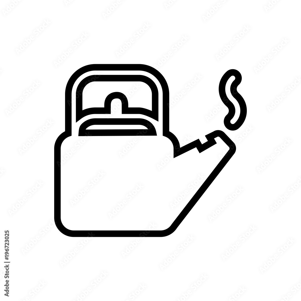 Obraz premium boiling kettle outlined vector icon