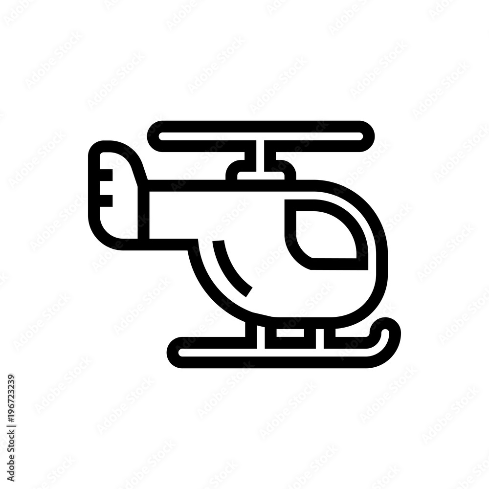 helicopter outlined vector icon