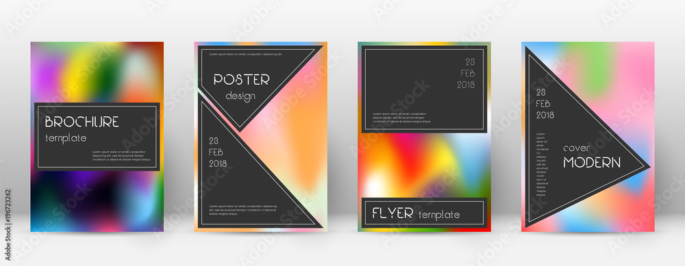 Flyer layout. Black tempting template for Brochure, Annual Report, Magazine, Poster, Corporate Presentation, Portfolio, Flyer. Actual colorful cover page.
