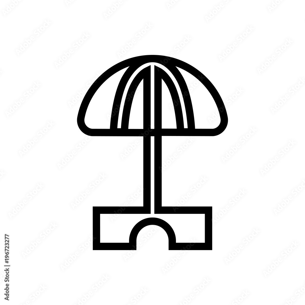 sun umbrella outlined vector icon sun umbrella outlined vector icon