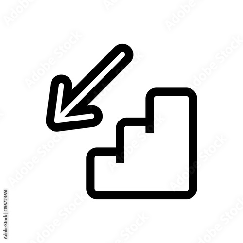 down stairs outlined vector icon