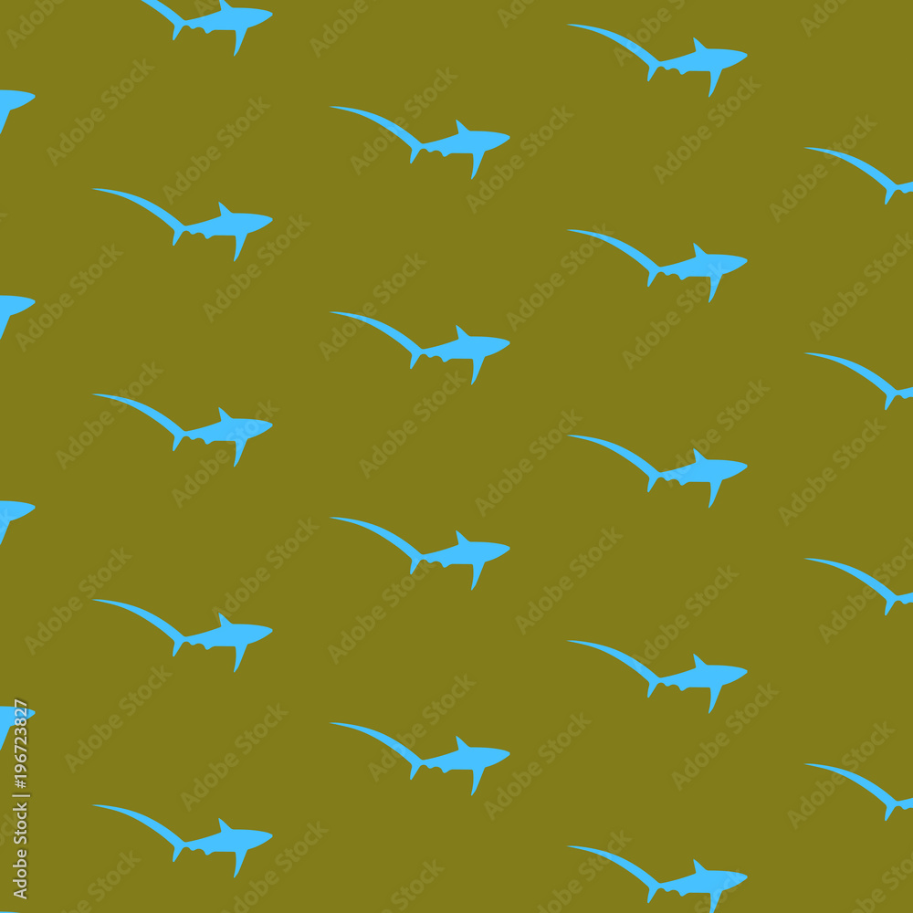 Tresher Shark Pattern Seamless Print Sea Animal Background Tresher Shark Pattern Seamless Print Sea Animal Background