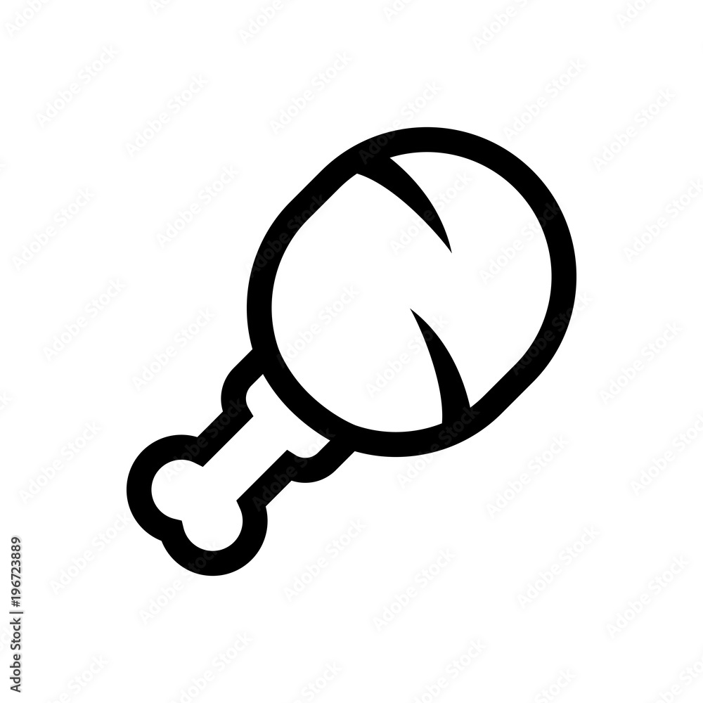 chicken leg outlined vector icon chicken leg outlined vector icon