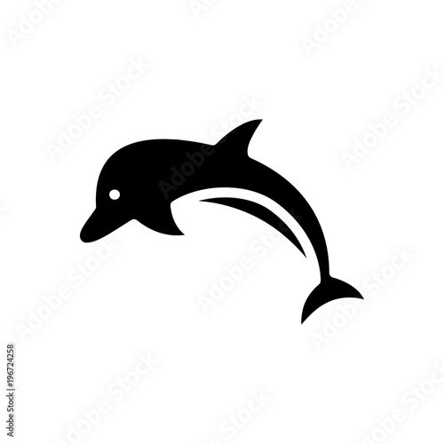 jumping dolphin filled vector icon