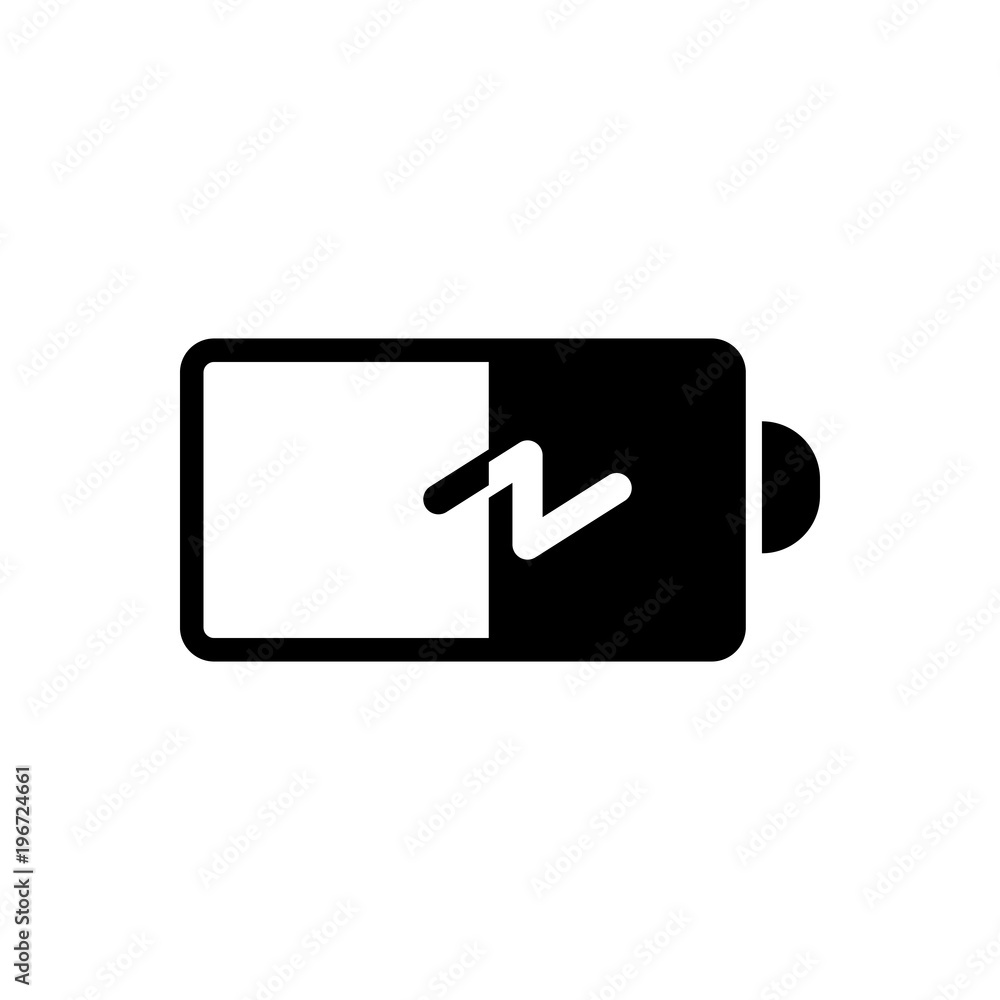 half charged battery filled vector icon half charged battery filled vector icon