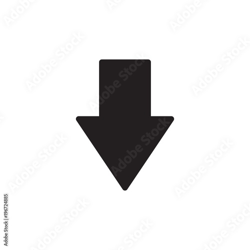 arrow down filled vector icon. Modern simple isolated sign. Pixel perfect vector  illustration for logo, website, mobile app and other designs