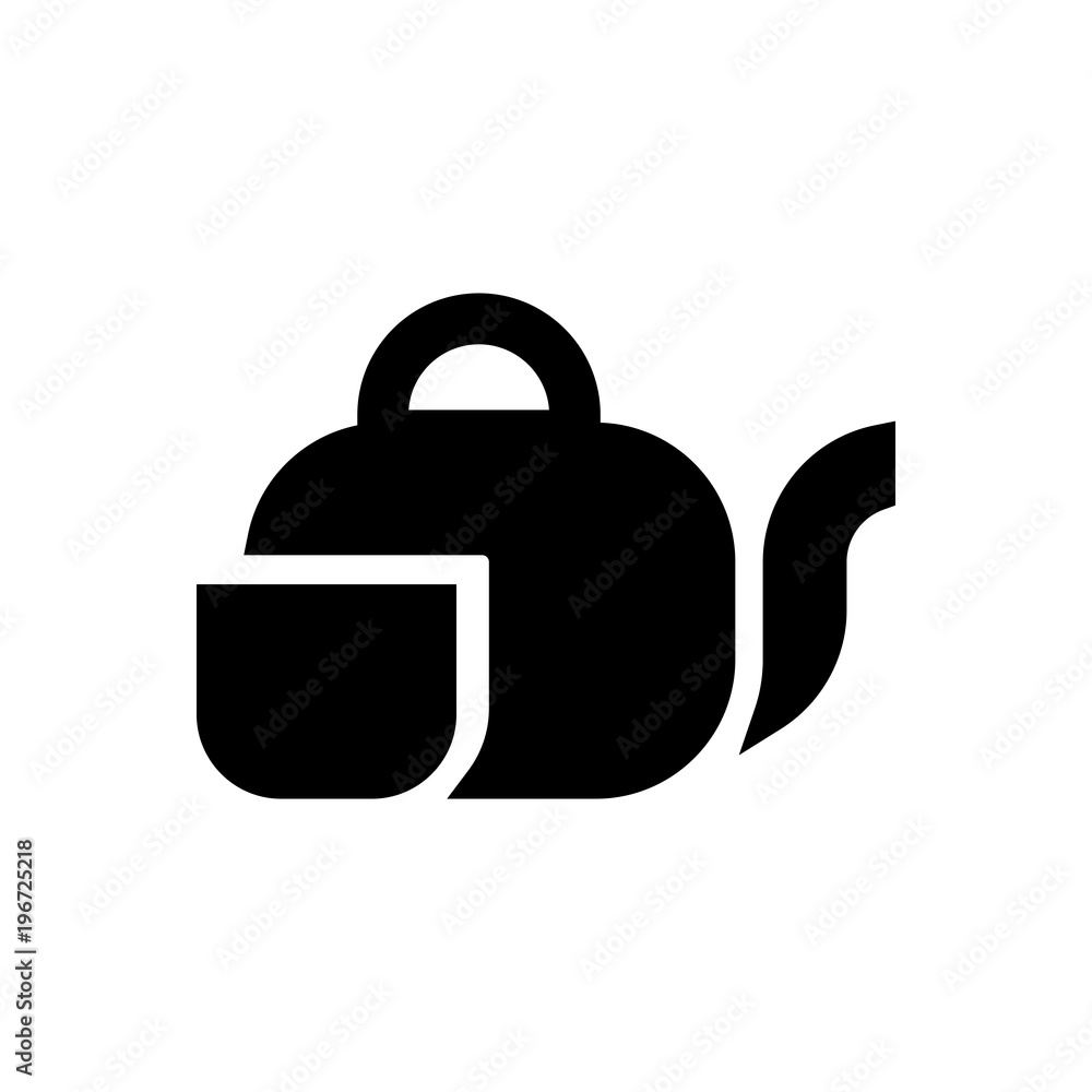 Fototapeta premium japanese teapot filled vector icon