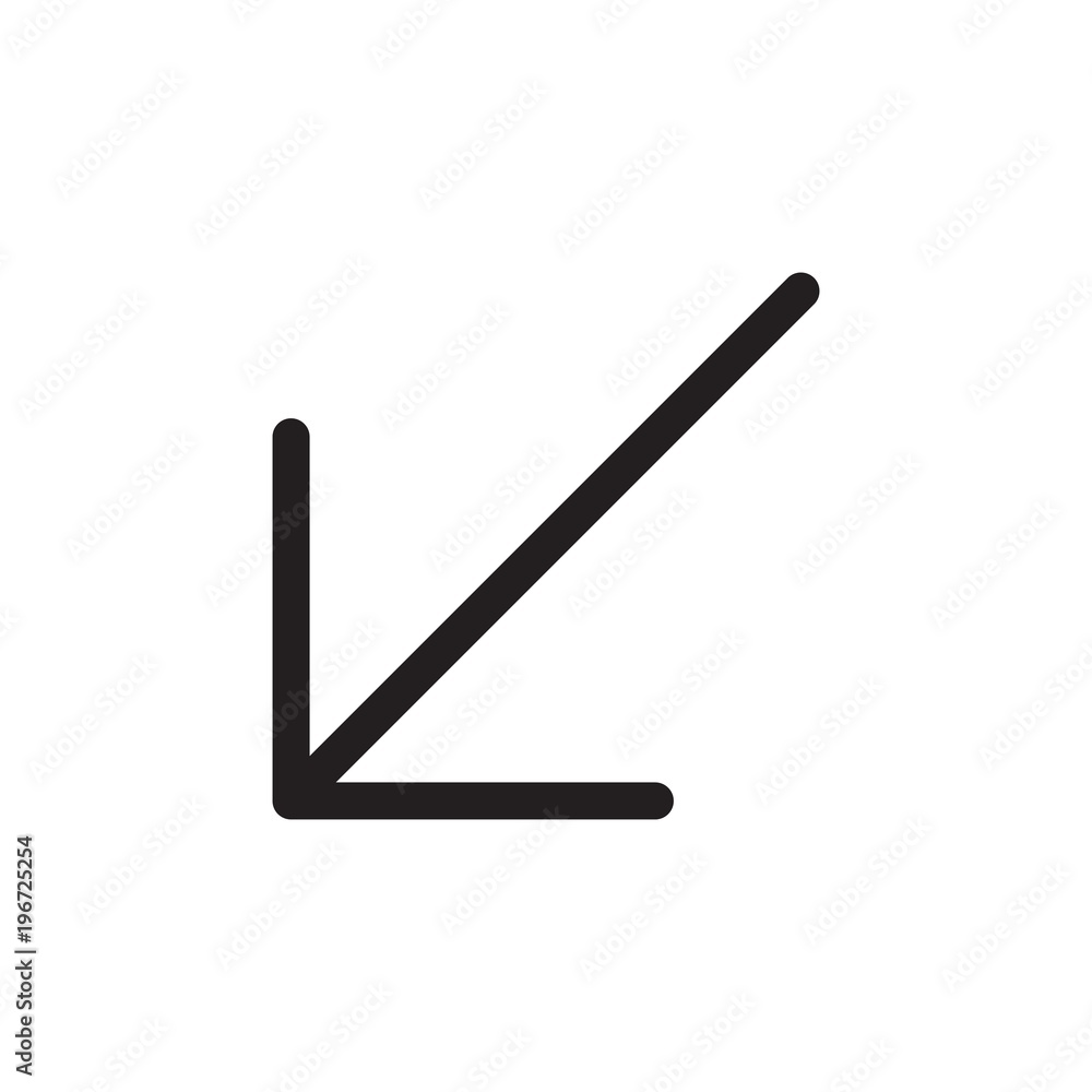 diagonal arrow left filled vector icon. Modern simple isolated sign. Pixel perfect vector illustration for logo, website, mobile app and other designs diagonal arrow left filled vector icon. Modern simple isolated sign. Pixel perfect vector illustration for logo, website, mobile app and other designs