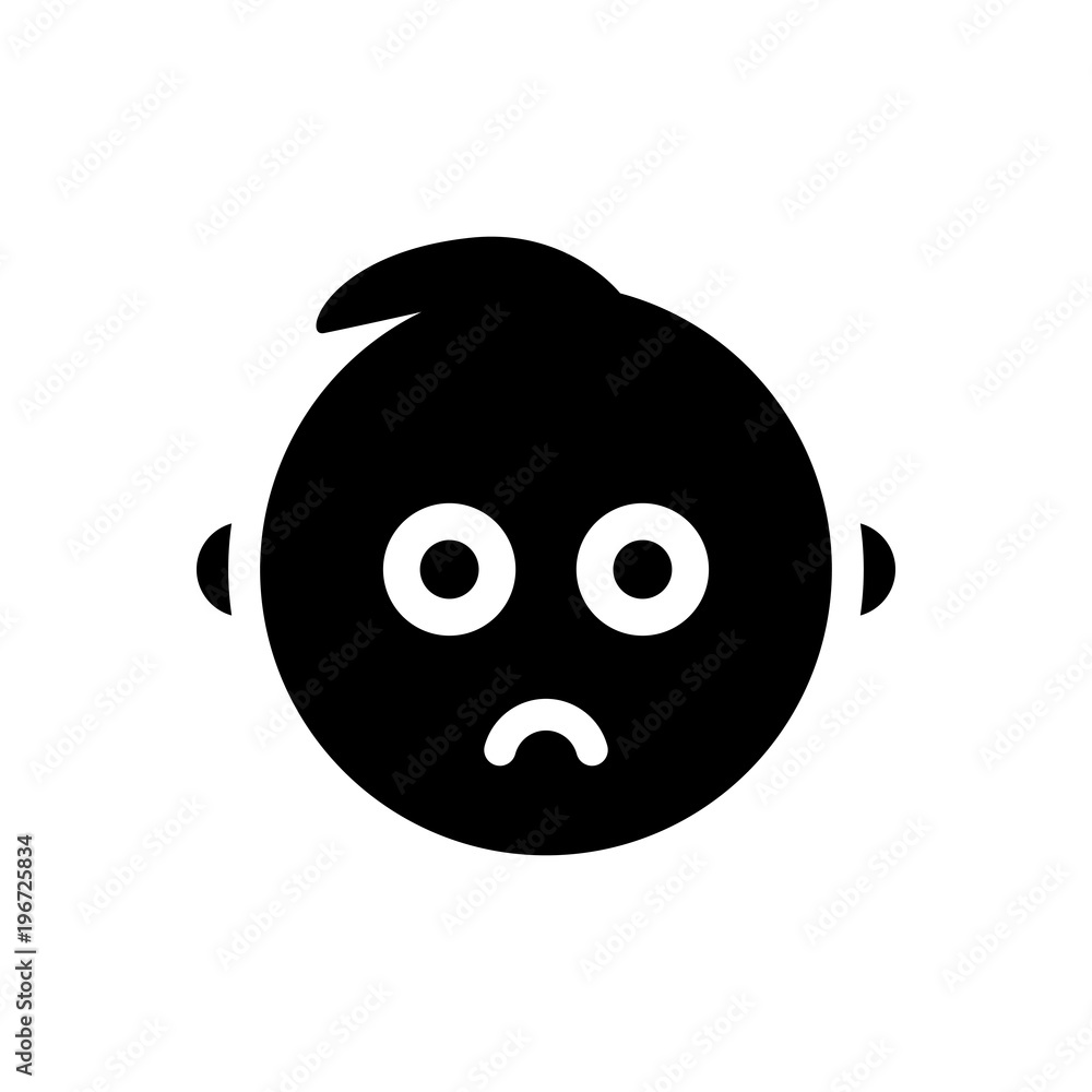 sad baby boy filled vector icon sad baby boy filled vector icon