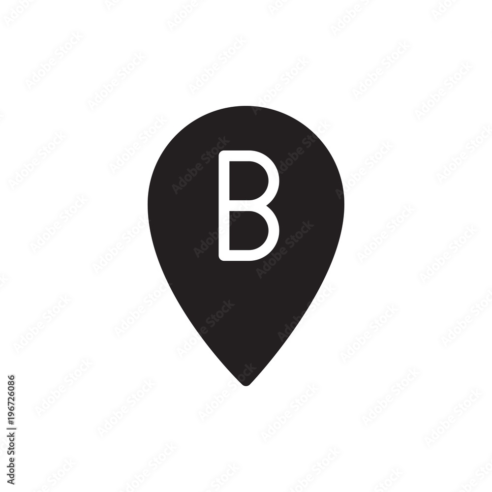 location B filled vector icon. Modern simple isolated sign. Pixel perfect vector illustration for logo, website, mobile app and other designs location B filled vector icon. Modern simple isolated sign. Pixel perfect vector illustration for logo, website, mobile app and other designs